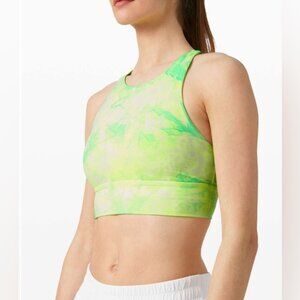 lululemon athletica High Neck Energy Green Sports Bra